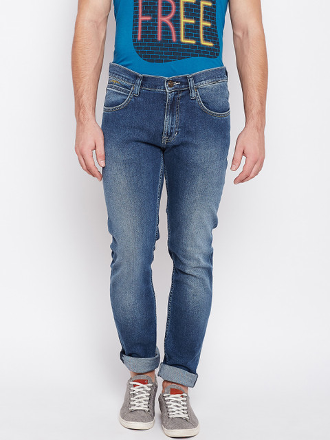 

Lee Men Blue Bruce Fit Mid-Rise Clean Look Stretchable Jeans