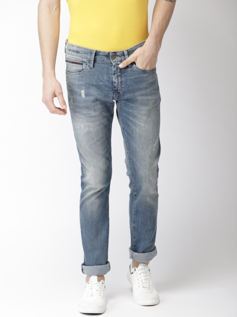 

Tommy Hilfiger Men Blue Slim Fit Low-Rise Mildly Distressed Stretchable Jeans