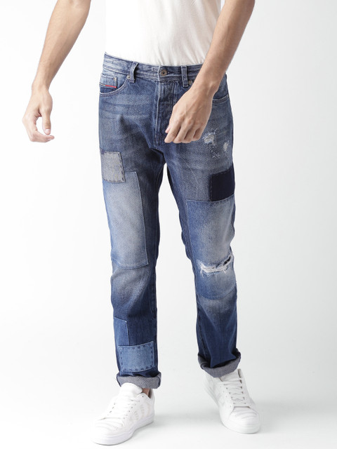 

Tommy Hilfiger Men Blue Slater Slim Fit Low-Rise Slash Knee Jeans