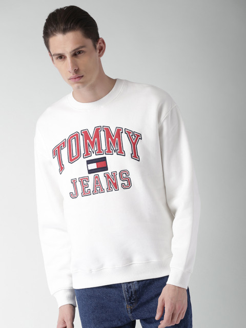 

Tommy Hilfiger Men White Solid Sweatshirt