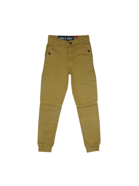 

Gini and Jony Boys Brown Regular Fit Solid Joggers