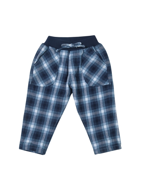 

Gini and Jony Boys Blue & White Regular Fit Checked Regular Trousers