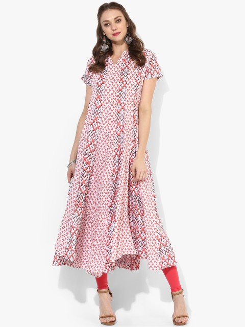 

Sangria Women Peach-Coloured Printed Kurta with Trousers