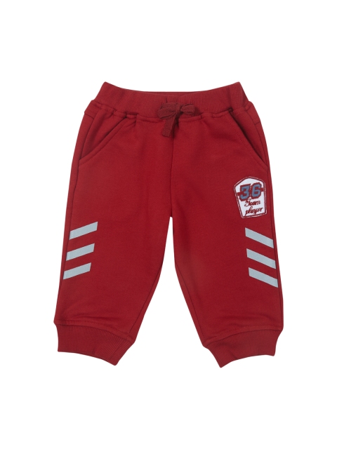 

Gini and Jony Boys Red Regular Fit Solid Joggers