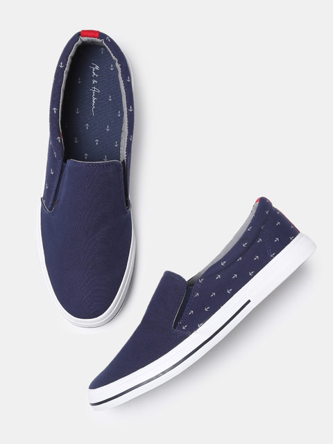 

Mast & Harbour Men Navy Blue Slip-On Sneakers