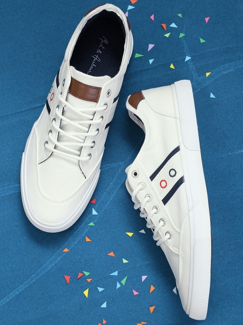 

Mast & Harbour Men White Slip-On Sneakers