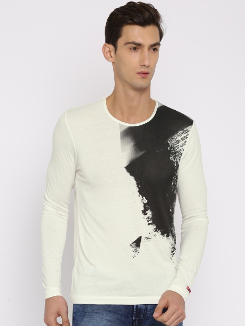 

Being Human Clothing Men Off-White Printed Round Neck T-shirt