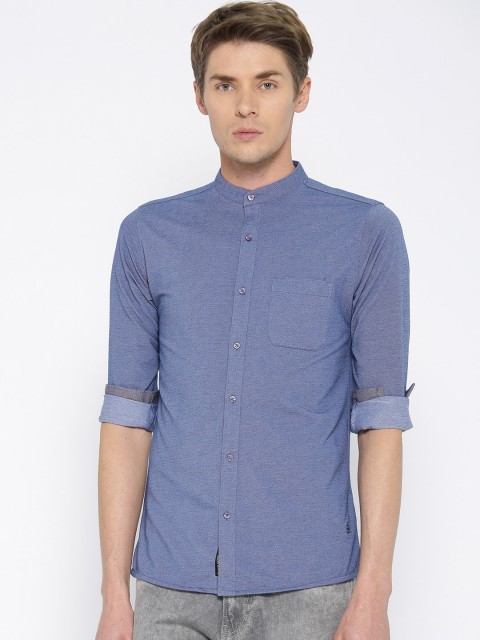 

Being Human Men Blue Slim Fit Solid Casual Shirt