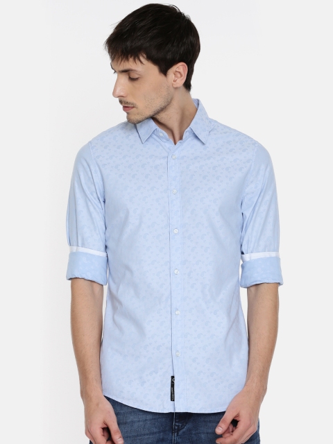 

Being Human Clothing Men Blue Slim Fit Printed Casual Shirt