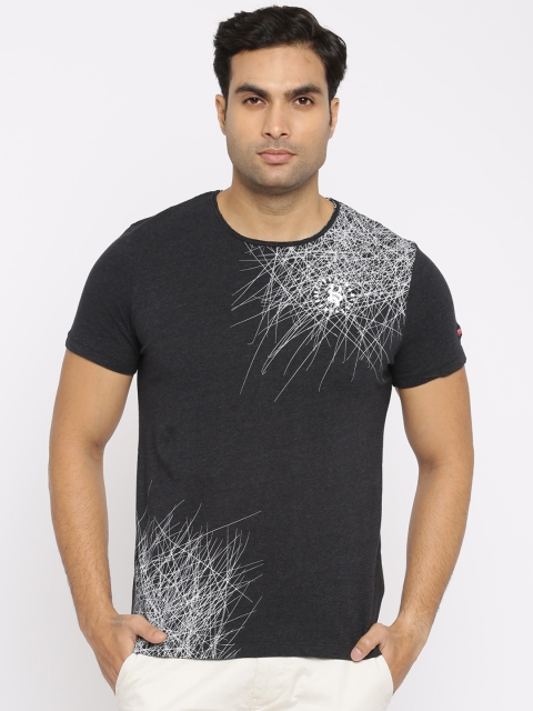 

Being Human Clothing Men Charcoal Grey Printed Round Neck T-shirt