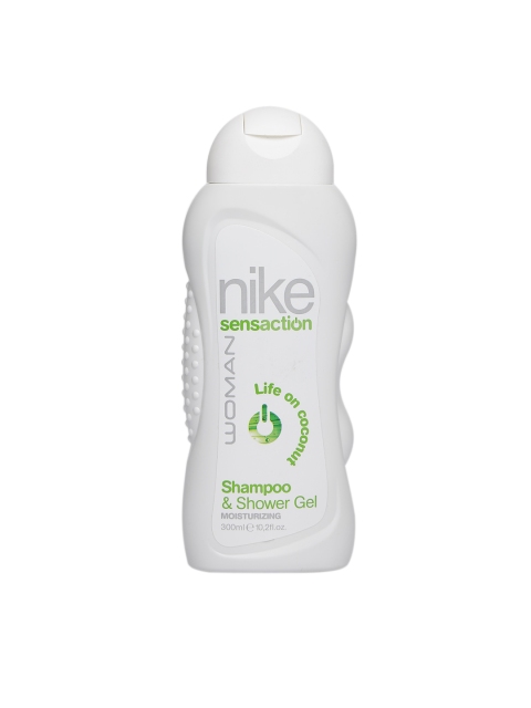 

Nike Women Sensaction Life on Coconut Moisturizing Shampoo & Shower Gel 300 ml, White