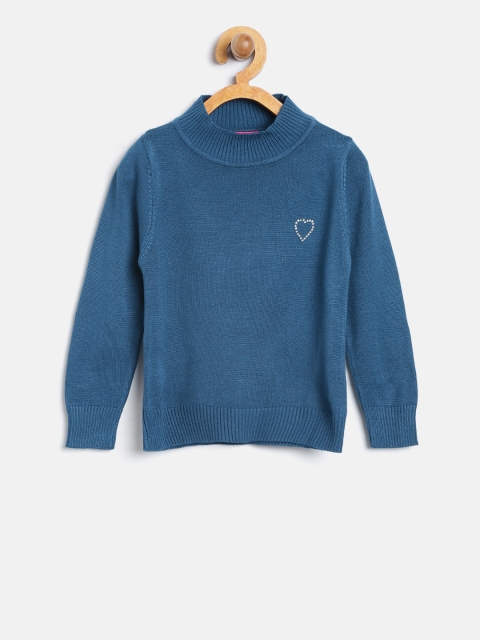 

Tiny Girl Girls Teal Blue Solid Sweater