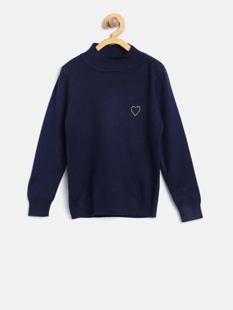 

Tiny Girl Girls Navy Solid Sweater, Navy blue