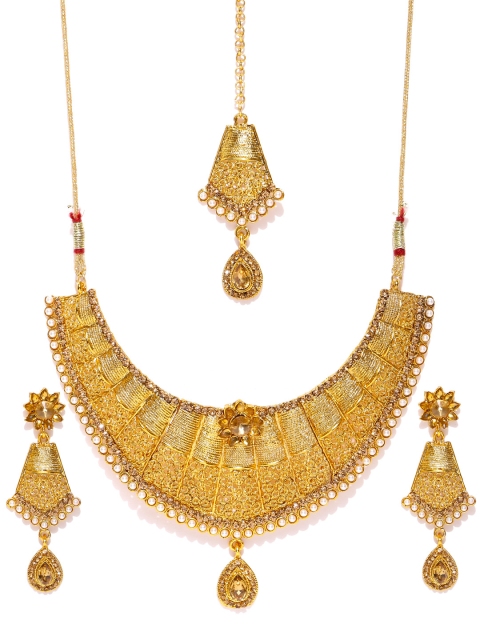 

Zaveri Pearls Gold-Toned Stone-Studded Jewellery Set