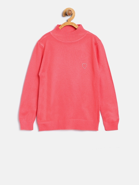 

Tiny Girl Girls Coral Pink Solid Sweater