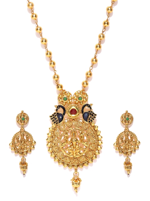 

Zaveri Pearls Gold-Toned Stone-Studded Jewellery Set