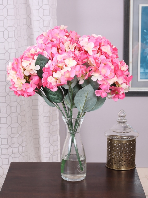 

Fourwalls Set Of 2 Pink Artificial Hydrangea Flower Bunches