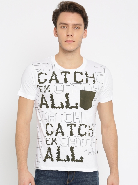 

Kook N Keech Pokemon Men White Printed Round Neck T-shirt