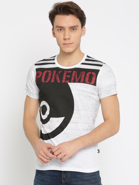 

Kook N Keech Pokemon Men White Printed Round Neck T-shirt