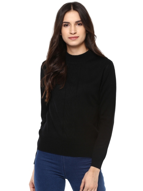 

Cayman Women Black Self-Design Pullover
