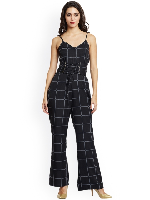 

THE SILHOUETTE STORE Black Checked Jumpsuit