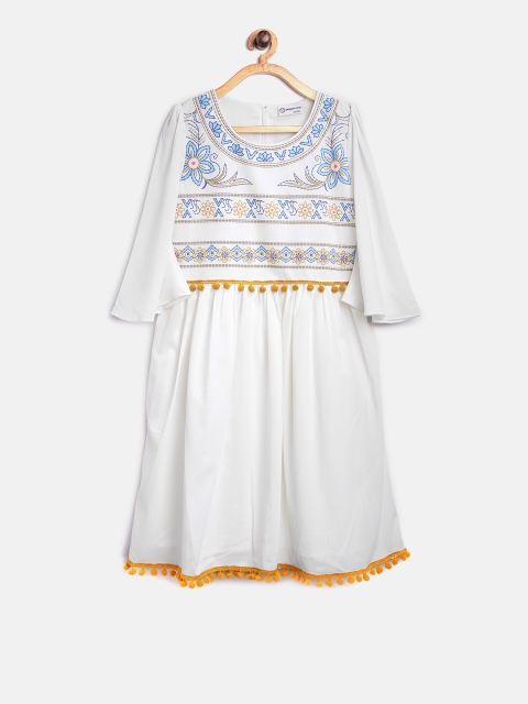 

Peppermint Girls Off-White Printed Fit & Flare Dress