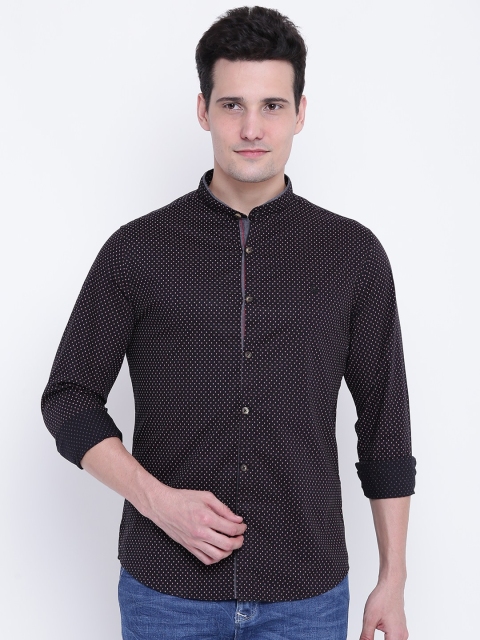 

United Colors of Benetton Men Black Slim Fit Printed Casual Shirt
