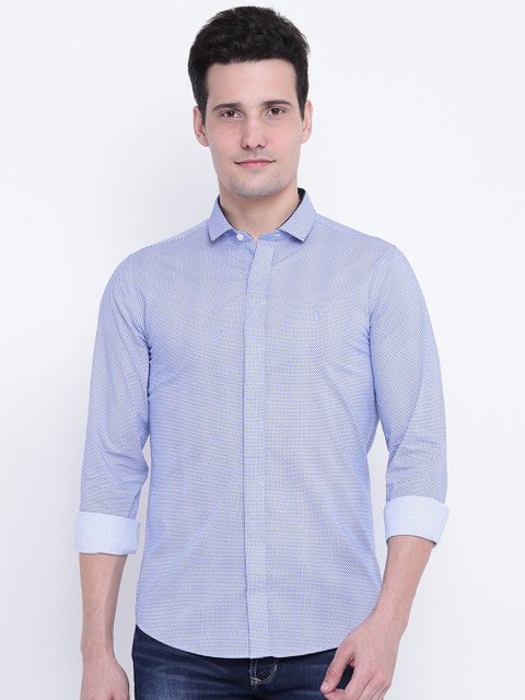 

United Colors of Benetton Men Blue Slim Fit Printed Casual Shirt