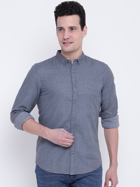 

United Colors of Benetton Men Grey Slim Fit Solid Casual Shirt