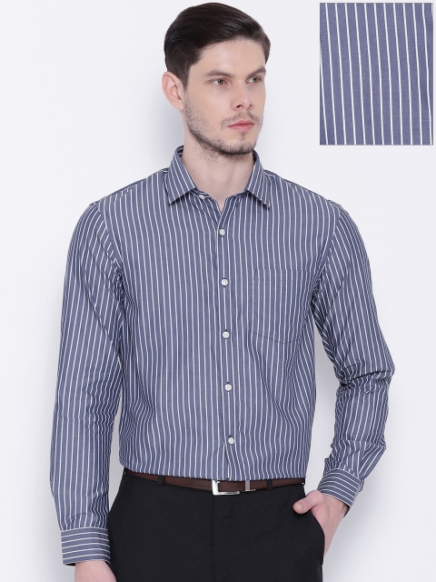 

Arrow Navy Striped Slim Formal Shirt, Navy blue