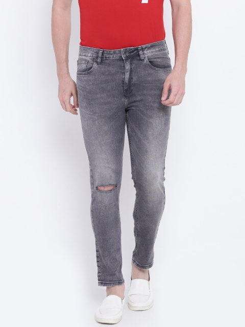 

United Colors of Benetton Men Grey Low Crotch Slash Knee Stretchable Jeans