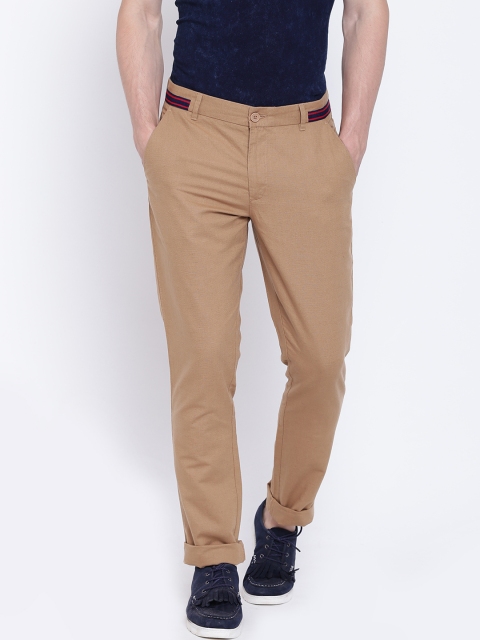 

United Colors of Benetton Men Khaki Slim Fit Solid Regular Trousers