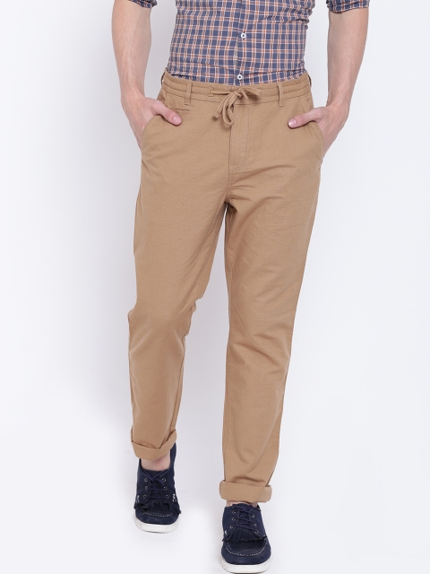 

United Colors of Benetton Men Khaki Slim Fit Solid Regular Trousers