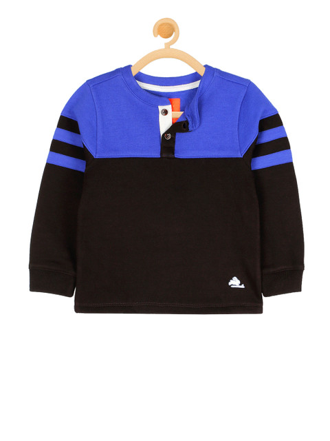 

Cherry Crumble Boys Brown & Blue Colourblocked Sweatshirt
