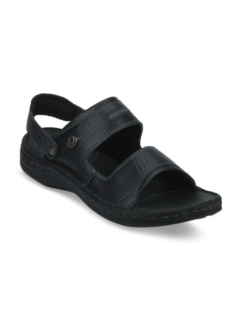 

Red Tape Men Black Leather Sandals