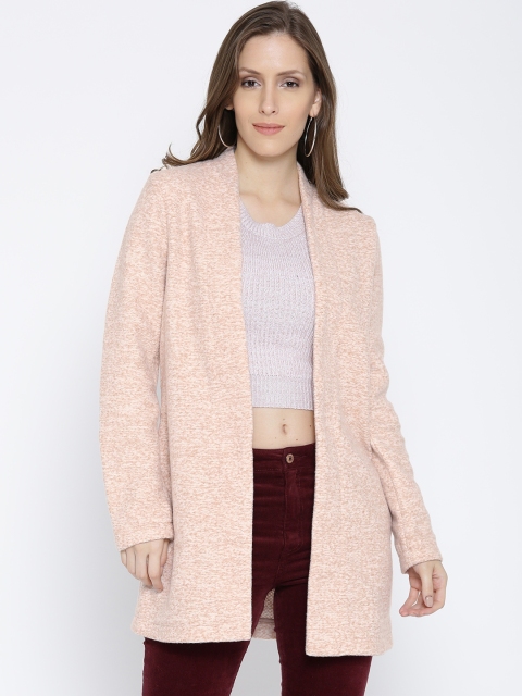

ONLY Beige Self-Design Open Front Casual Blazer