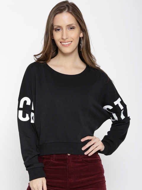 

ONLY Women Black Solid Sweatshirt