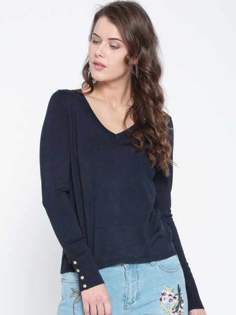 

ONLY Women Navy Solid Sweater, Navy blue