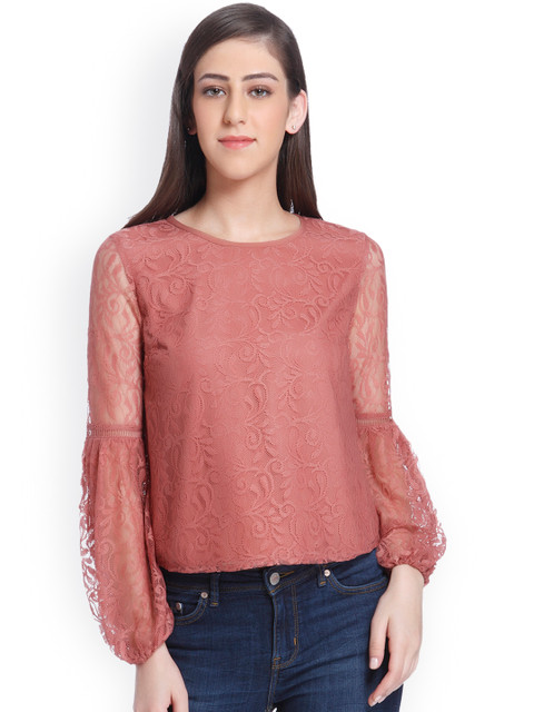 

ONLY Women Dusty Pink Self Design Top