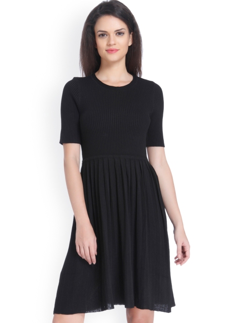 

ONLY Women Black Solid Fit & Flare Dress