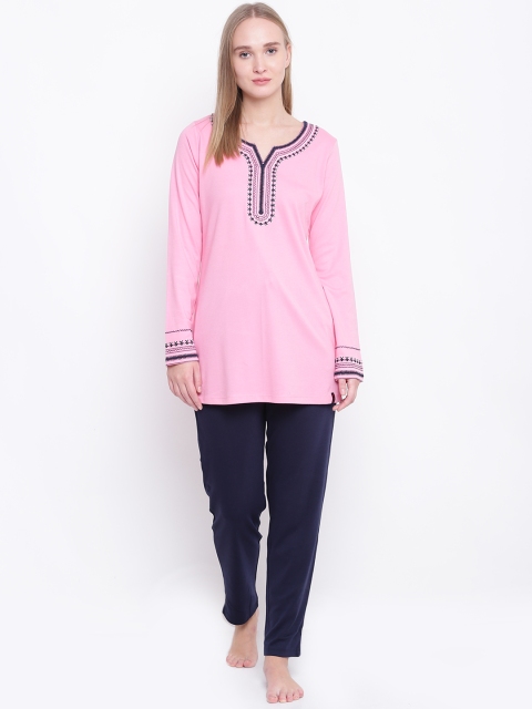 

MADAME M SECRET Pink & Navy Night Suit S7W30544 076