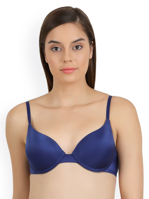 

Zivame Blue Solid Underwired Lightly Padded T-shirt Bra