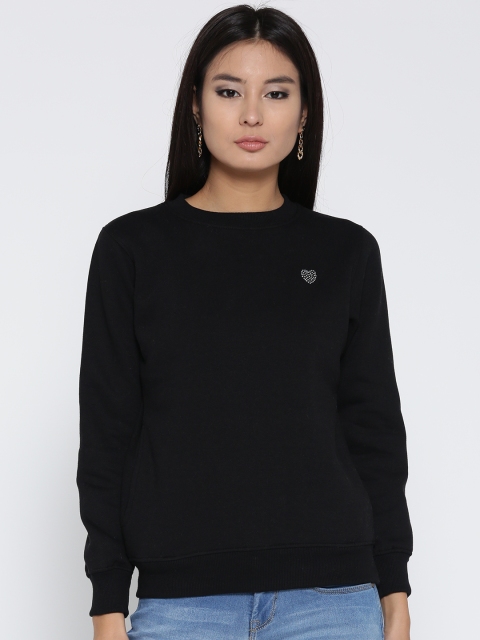 

Fort Collins Women Black Solid Sweatshirt