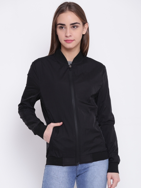 

Fort Collins Women Black Solid Bomber Jacket