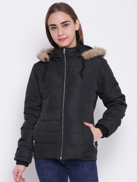 

Fort Collins Women Black Solid Parka Jacket