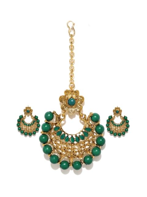 

Zobby Gold-Plated Green Jewellery Set