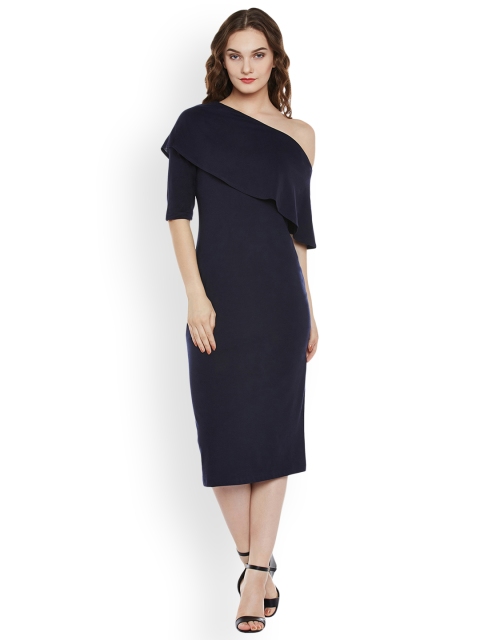 

Miss Chase Women Navy Blue Solid Sheath Dress