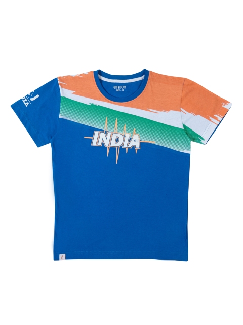 

Gini and Jony Boys Blue Printed Round Neck T-shirt