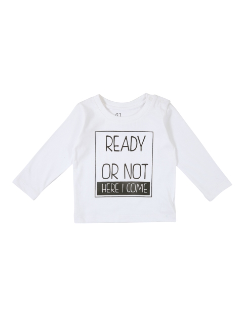 

Gini and Jony Boys White Solid Round Neck T-shirt