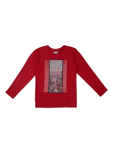 

Gini and Jony Boys Red Printed Round Neck T-shirt